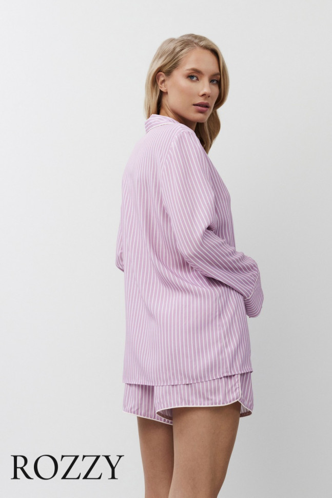 Пижама вискозная с шортами Aruelle Margareth лавандовый