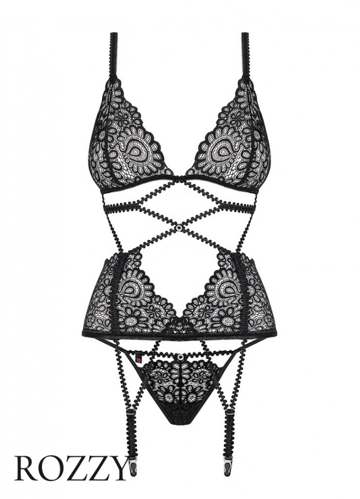 Корсет стрэп Obsessive Mixty Corset черный  