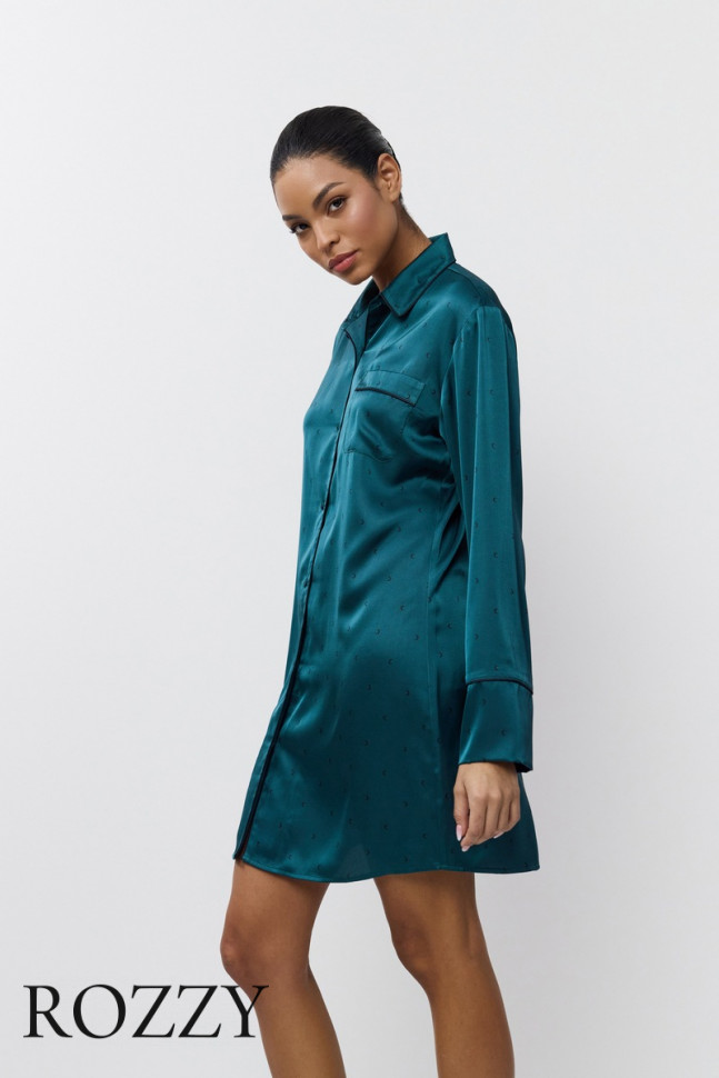 Сорочка атласная Aruelle Emeralda изумрудный