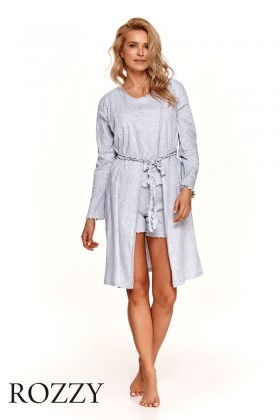 Халат хлопковый Taro 2535 серый