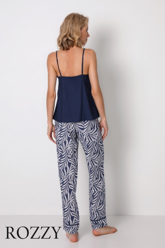 Пижама вискозная Aruelle Leya тёмно-синий