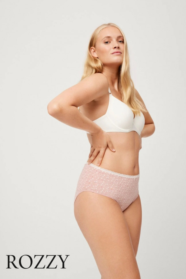 Трусы классика хлопковые Ysabel Mora 19518 пудровый/экрю (уп.2шт.)