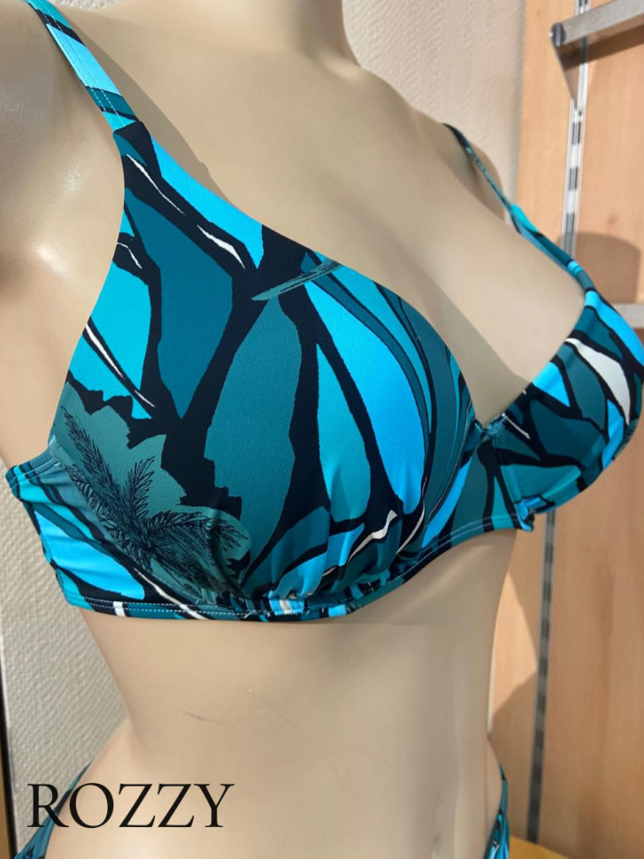 Бюстгальтер купальный Naturana 77133 бирюзовый/разноцветный К