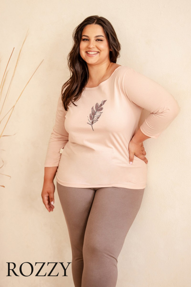 Пижама хлопковая Taro Jane Maxi 3287/3289 бежево-розовый/латте