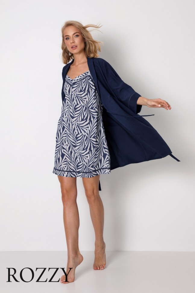 Сорочка вискозная Aruelle Leya тёмно-синий