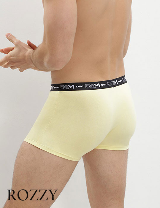 Трусы шорты мужские DIM 6596/3 лимонный/красный/серый (уп.3шт.)