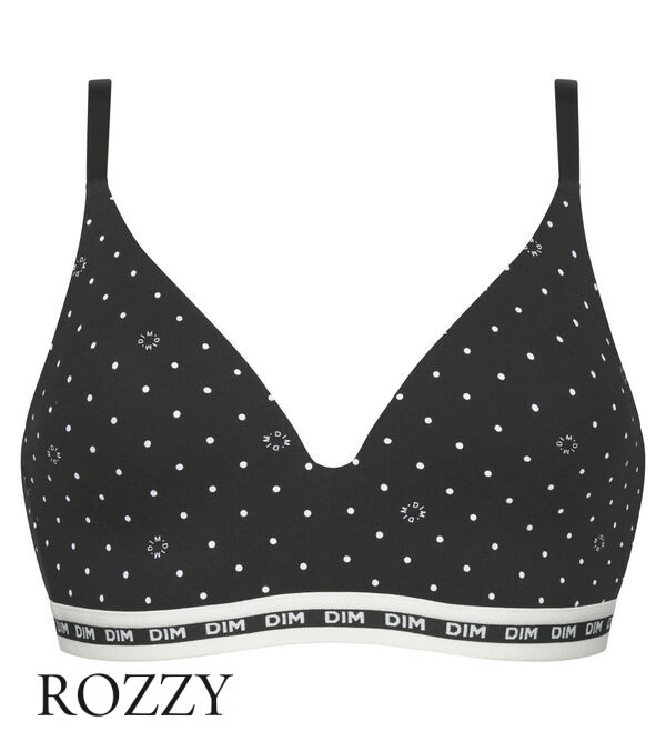 Бюстгальтер без косточек хлопковый DIM Icons Seamless 0DCQ черный набивной