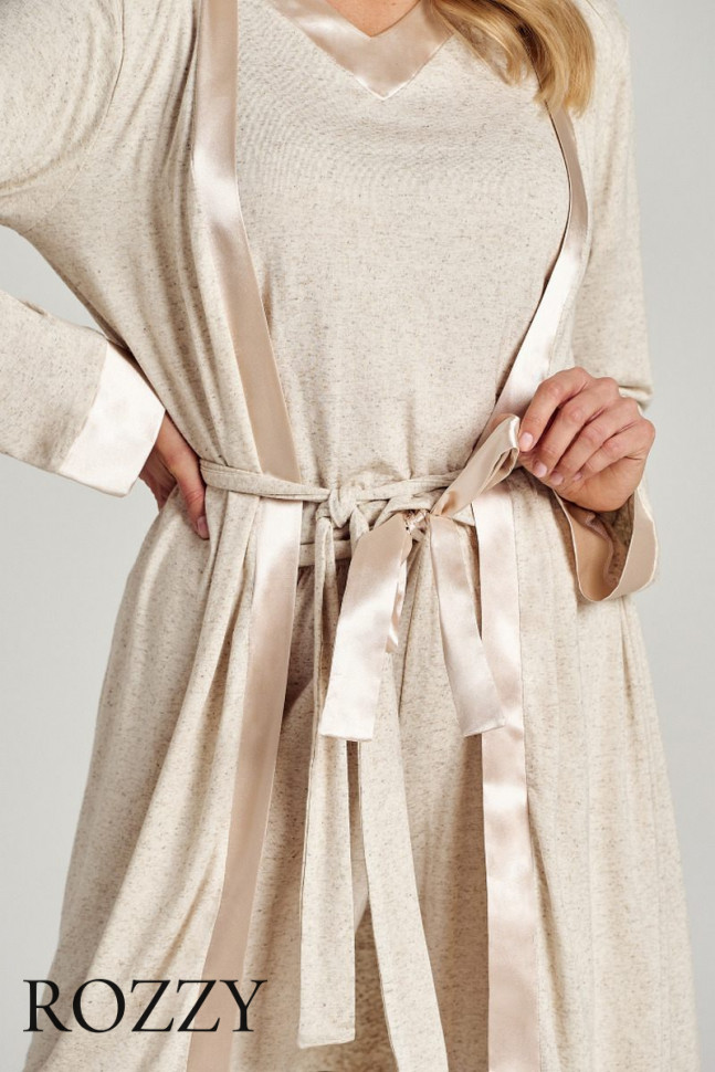 Халат вискозный Taro Eden 3106 светло-бежевый