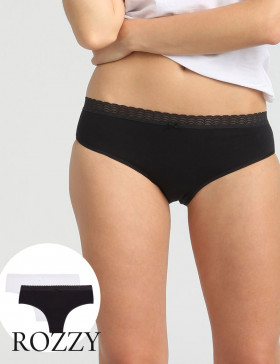 Трусы бразильяна хлопковые Dim Les Pockets Eco 09AK черный/белый (уп.2шт.)