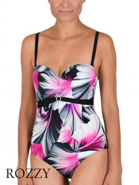 Купальник слитный Naturana 73249 черный набивной Ф