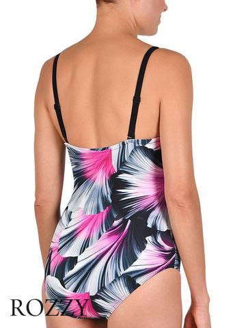 Купальник слитный Naturana 73249 черный набивной Ф