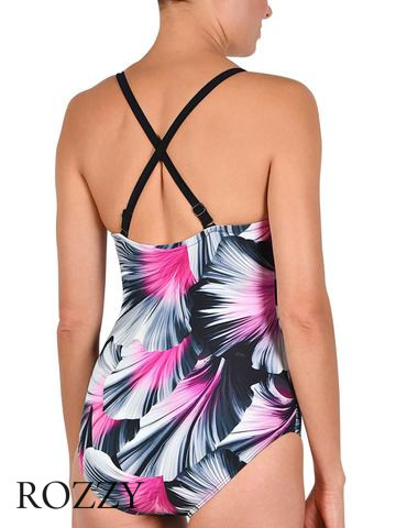 Купальник слитный Naturana 73249 черный набивной Ф