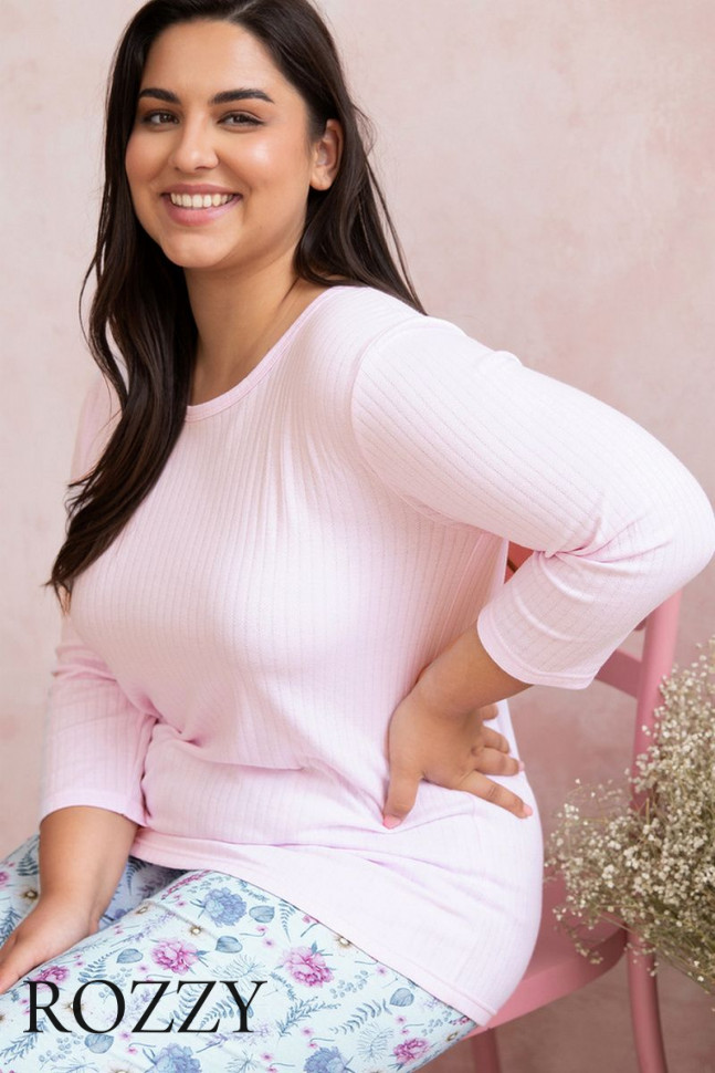 Пижама хлопковая Taro Amora Maxi 2990/3008 розовый/голубой