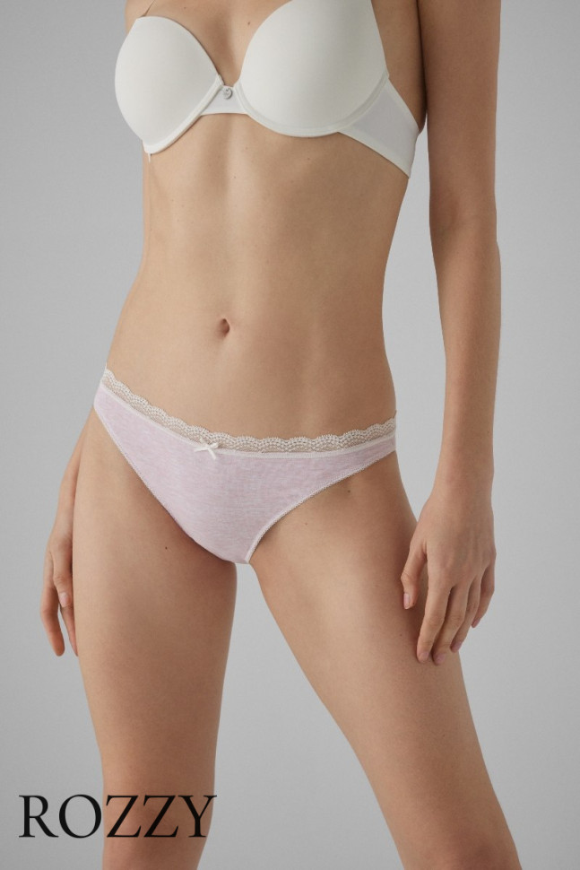 Трусы бикини хлопковые Ysabel Mora 19443 светло-серый/светло-розовый (уп.2шт.)