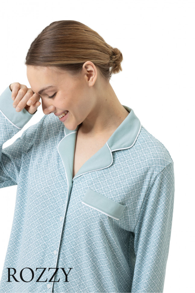 Сорочка хлопковая Mey Finest Dreams 1230099 голубой