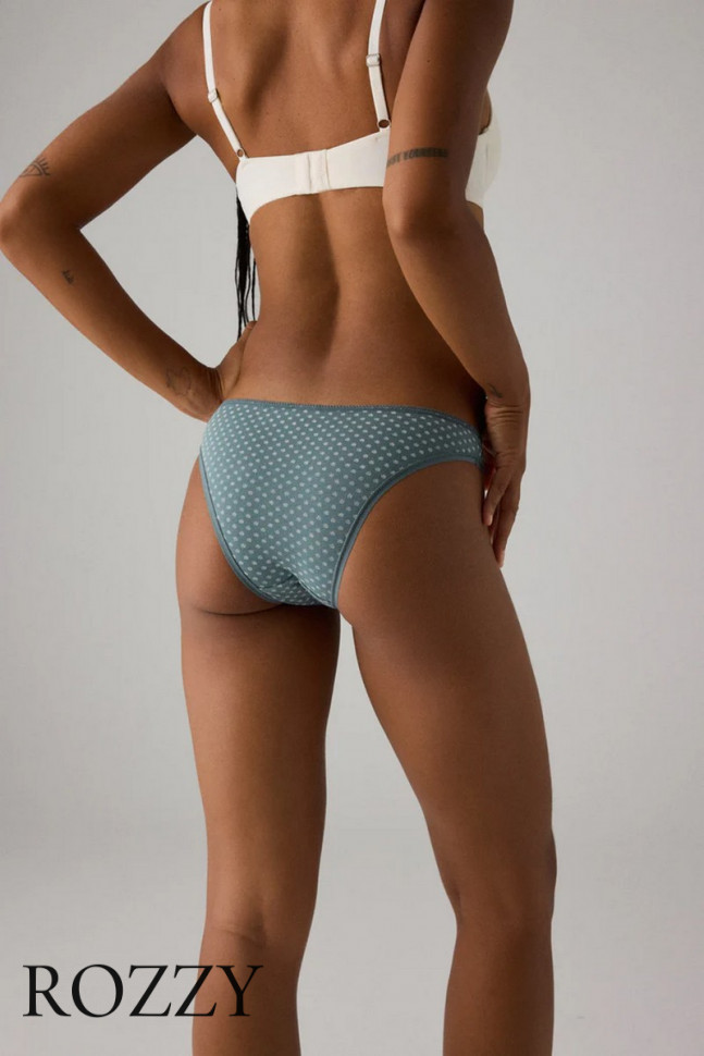 Трусы бразильяна хлопковые Ysabel Mora 19016 серо-голубой/белый (уп.2шт.)