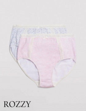 Трусы классика хлопковые Ysabel Mora 19445 светло-серый/светло-розовый (уп.2шт.)