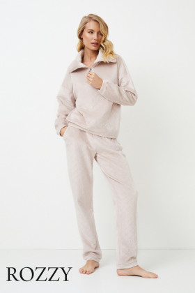 Костюм домашний велюровый Aruelle Ella светло-бежевый