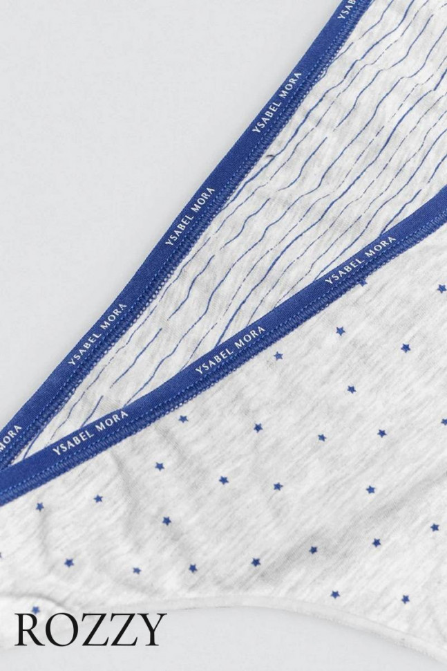 Трусы стринги хлопковые Ysabel Mora 19068 светло-серый (уп.2шт.)