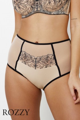 Трусы макси Subtille Linda бежево-черный