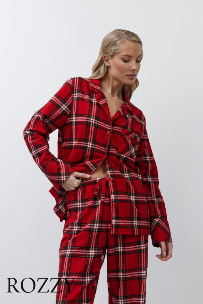 Пижама фланелевая Aruelle Bell красный