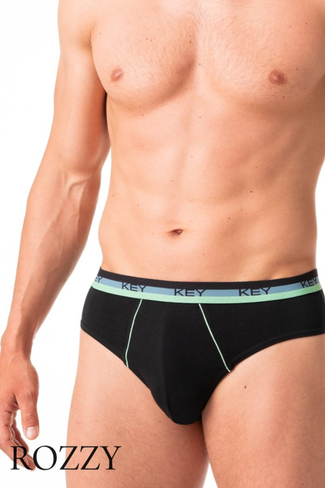 Трусы слипы мужские Key MPP 188 A24 светло-серый/черный (уп.2шт.)