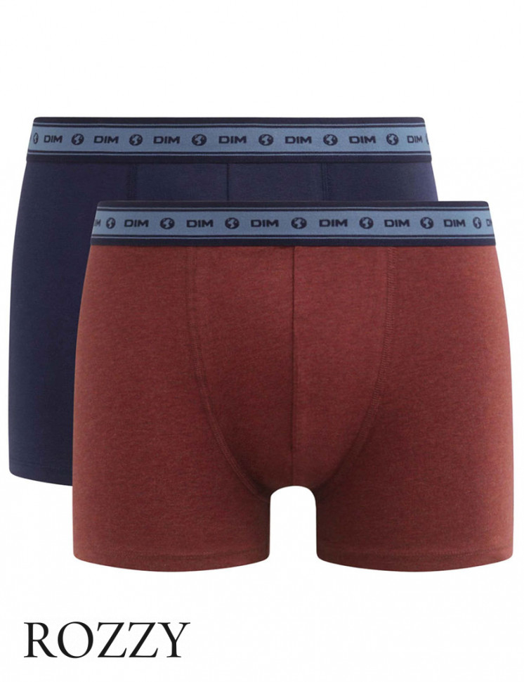 Трусы шорты мужские DIM 0A6C красный/синий (уп.2шт.)