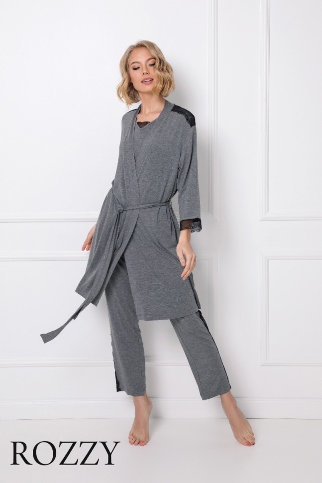 Халат вискозный Aruelle Camilla серый