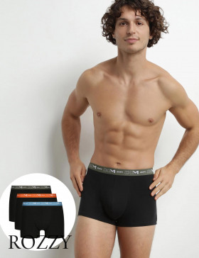 Трусы шорты мужские DIM 6596/3 черный (голубой/оранжевый/зеленый) (уп.3шт.)