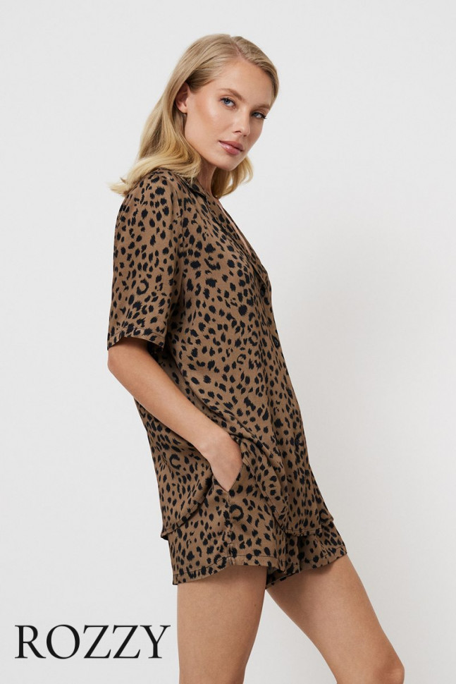 Пижама вискозная Aruelle Kaya леопардовый