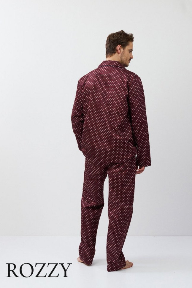 Пижама мужская хлопковая Aruelle Grant бордовый