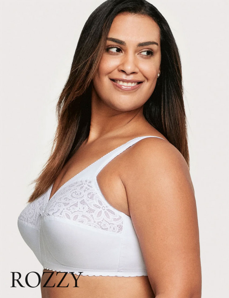 Бюстгальтер без косточек хлопковый Glamorise GI1001 белый