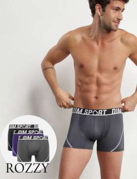 Трусы шорты мужские DIM 08EW черный/серый/фиолетовый (уп.3шт.)