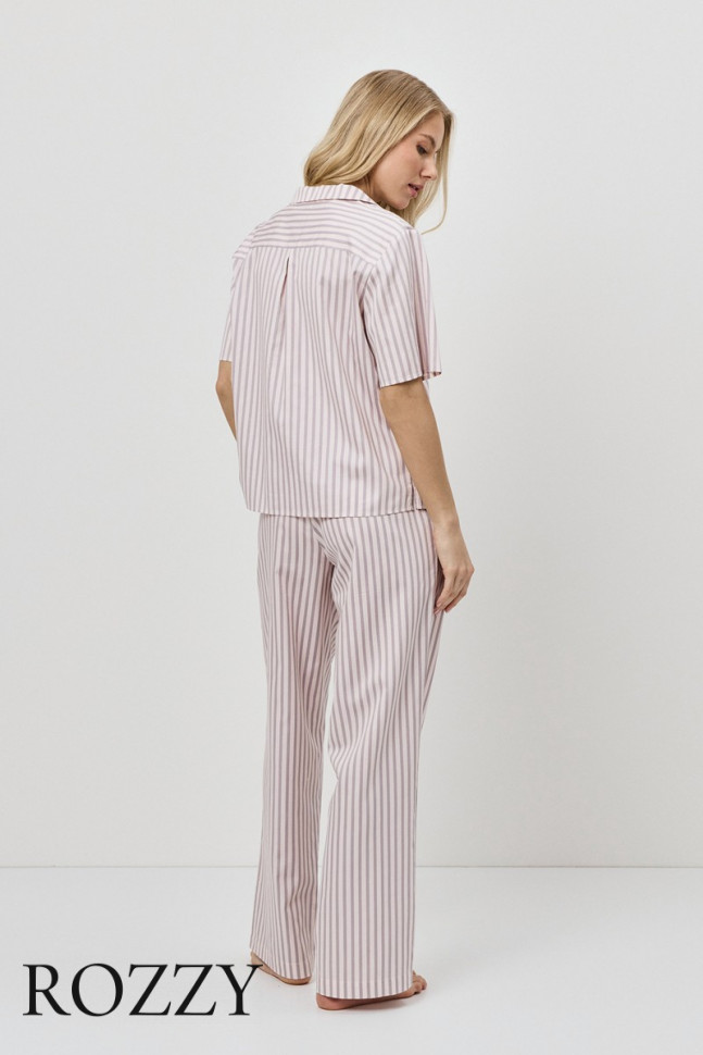 Пижама хлопковая Aruelle Elow светло-розовый/капучино