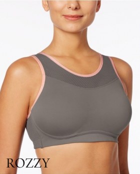 Бюстгальтер спортивный без косточек Maidenform DM7994 серый/розовый