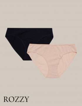 Трусы слипы хлопковые Esotiq Mia-Mia 42268 черный/бежевый (уп.2шт.)