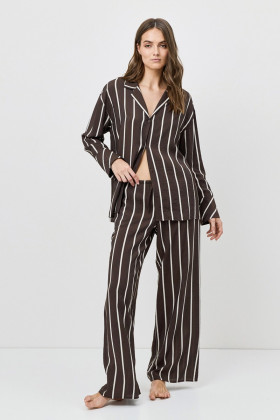 Костюм домашний вискозный Aruelle Cedar Set шоколадный/молочный