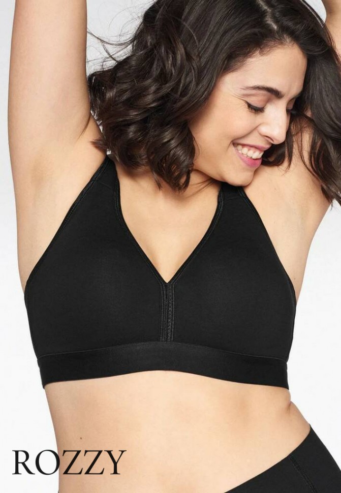 Бюстгальтер без косточек хлопковый Naturana Athletisure 86021 черный К